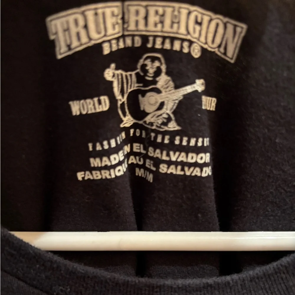 True Religion Short sleeve t-shirt featuring a tonal Buddha Logo graphic Size M